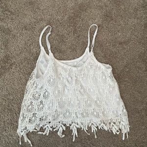 Rue 21 cropped lace tank top with opaque inside layer of fabric